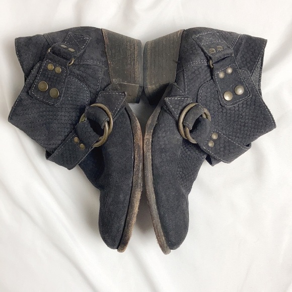 Free People Tortuga black boho snakeskin ankle booties size EU37 - Picture 12 of 14